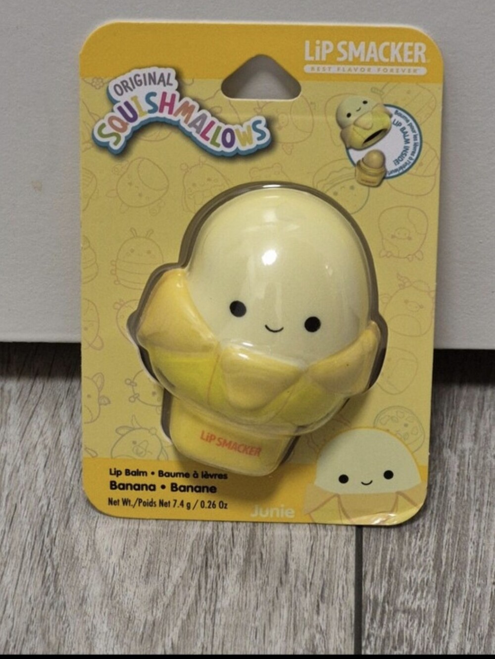 Lip Smacker Original Squishmallows Junie Banana Flavor Lip Balm Yellow 7.4g